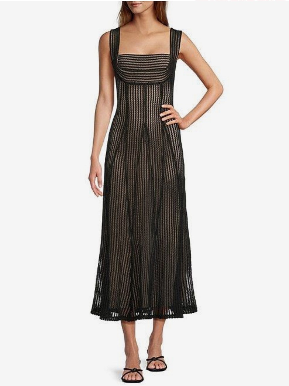 NWT Antonio Melani Erina Crochet Lace Square Neck Sleeveless Dress Sz M